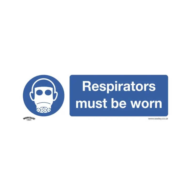 Sealey Mandatory Safety Sign - Respirators Must Be Worn - Rigid Plastic - Pack of 10