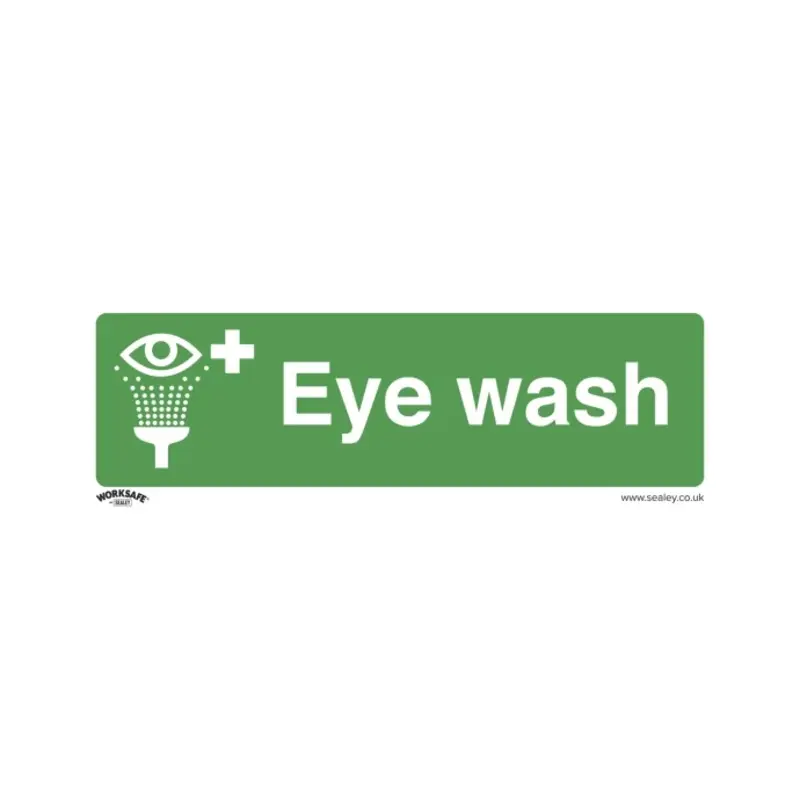 Sealey Safe Conditions Safety Sign - Eye Wash - Rigid Plastic - Pack of 10