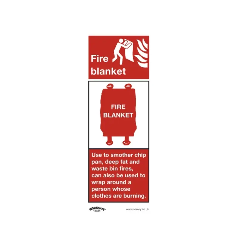 Sealey Safe Conditions Safety Sign - Fire Blanket - Self-Adhesive Vinyl - Pack of 10