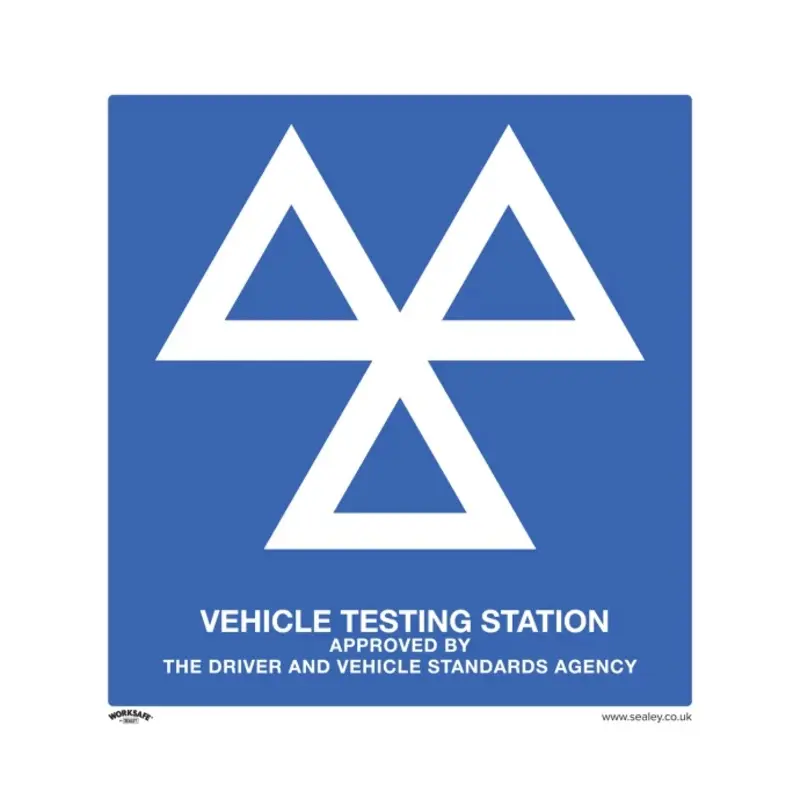 Sealey Warning Safety Sign - MOT Testing Station - Aluminium Composite