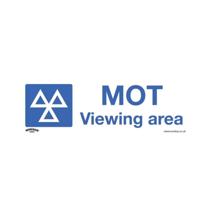 Sealey Warning Safety Sign - MOT Viewing Area - Self-Adhesive Vinyl - Pack of 10