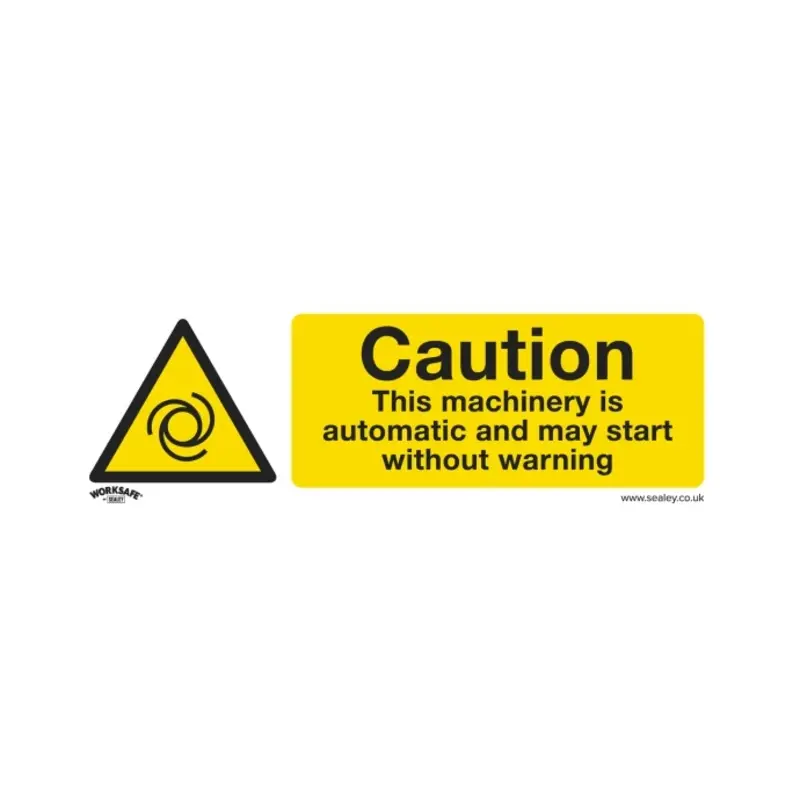 Sealey Warning Safety Sign - Caution Automatic Machinery - Rigid Plastic