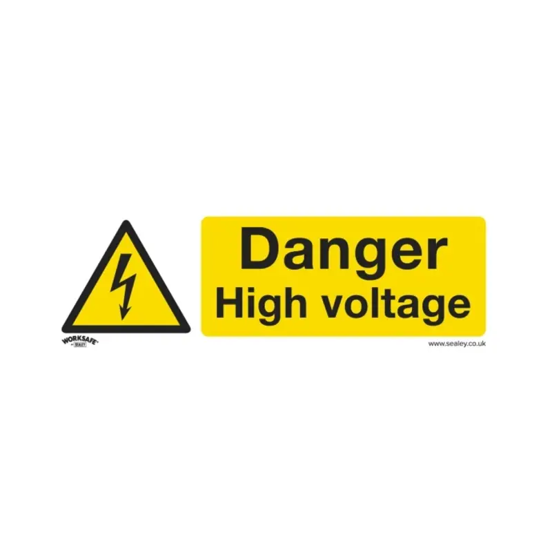 Sealey Warning Safety Sign - Danger High Voltage - Self-Adhesive Vinyl