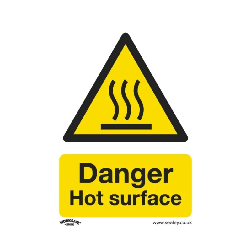 Sealey Warning Safety Sign - Danger Hot Surface - Rigid Plastic