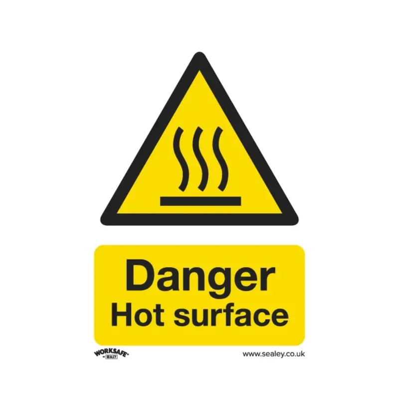 Sealey Warning Safety Sign - Danger Hot Surface - Self-Adhesive Vinyl