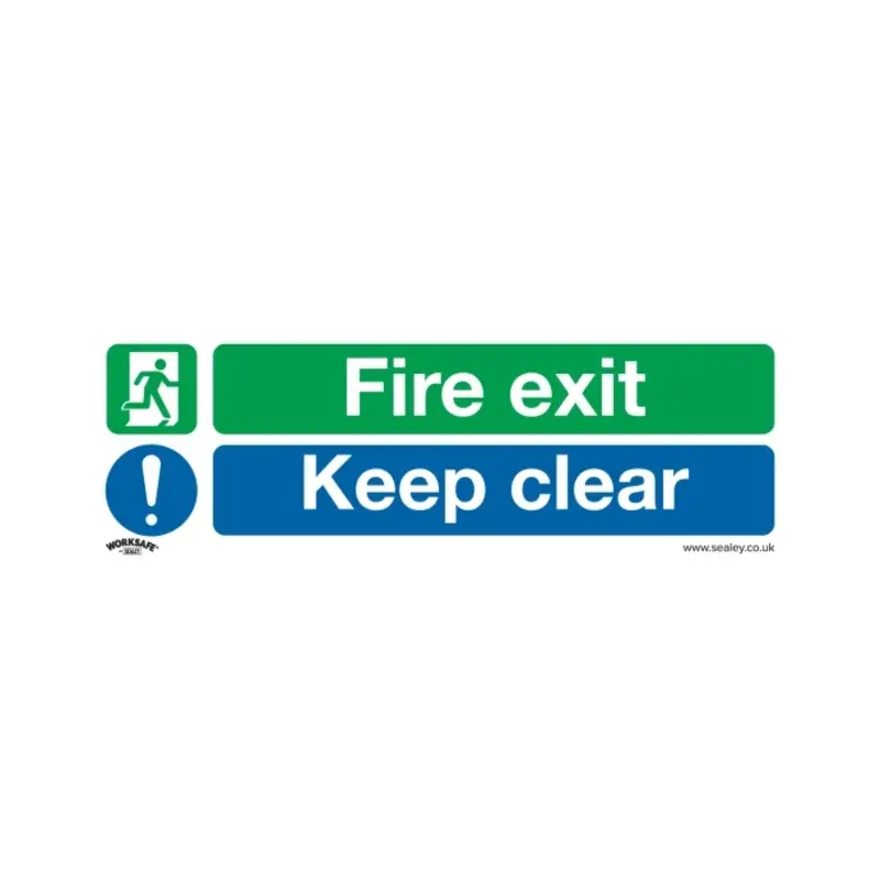 Sealey Safe Conditions Safety Sign - Fire Exit Keep Clear - Rigid Plastic