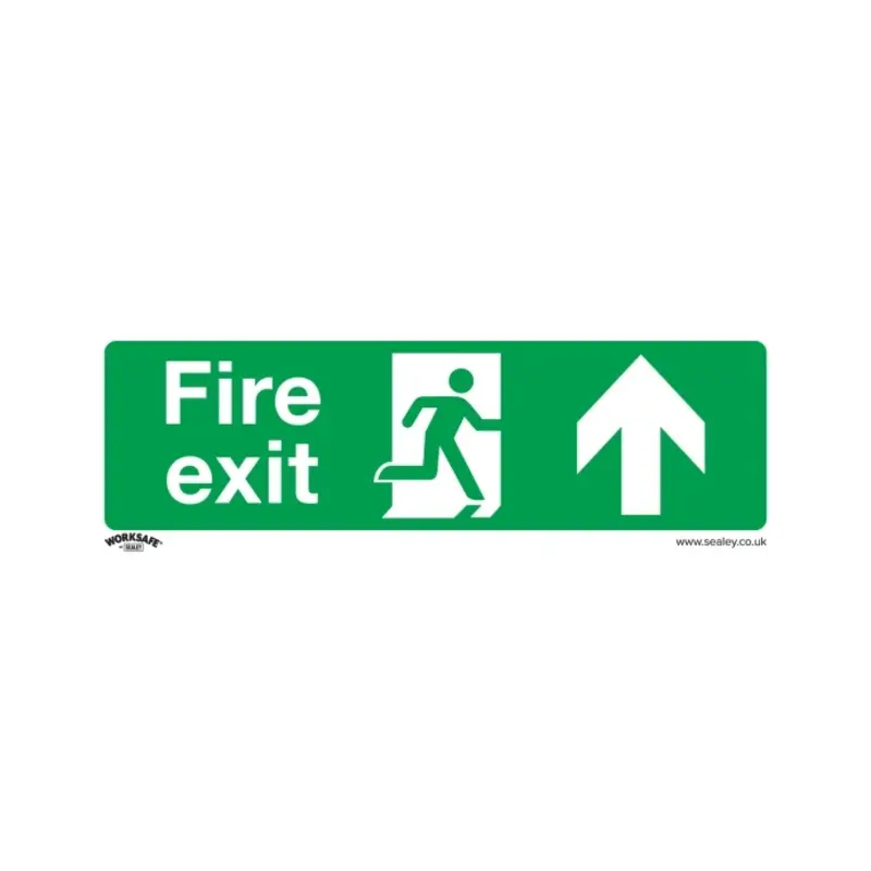 Sealey Safe Conditions Safety Sign - Fire Exit (Up) - Rigid Plastic - Pack of 10