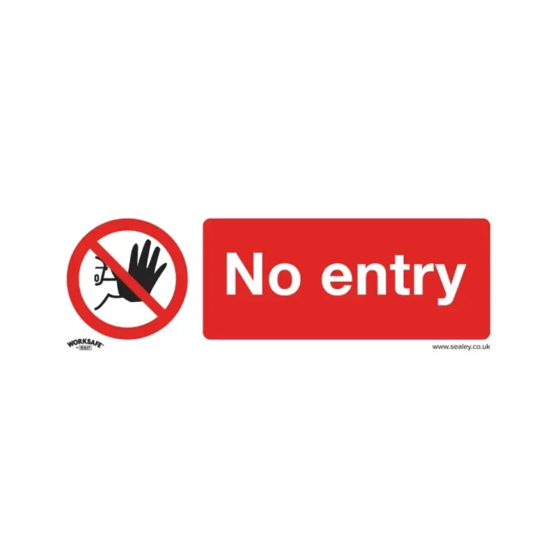 Sealey Prohibition Safety Sign - No Entry - Rigid Plastic - Pack of 10