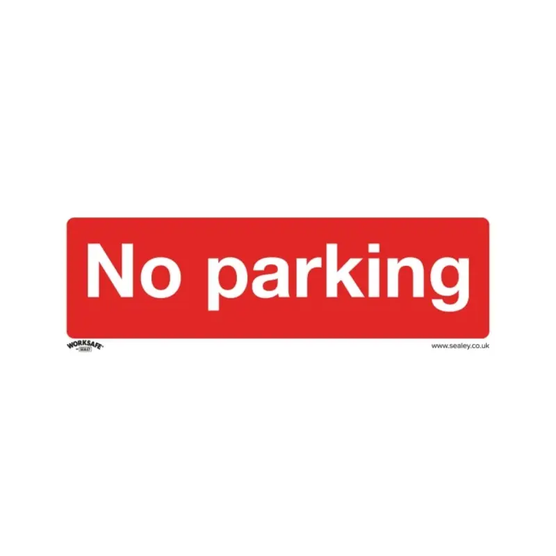 Sealey Prohibition Safety Sign - No Parking - Self-Adhesive Vinyl - Pack of 10