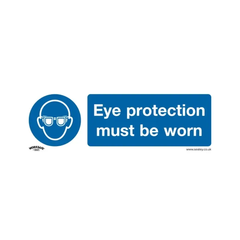 Sealey Mandatory Safety Sign - Eye Protection Must Be Worn - Self-Adhesive Vinyl