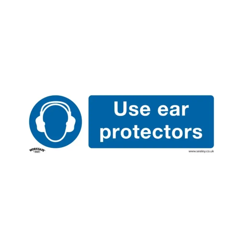 Sealey Mandatory Safety Sign - Use Ear Protectors - Rigid Plastic