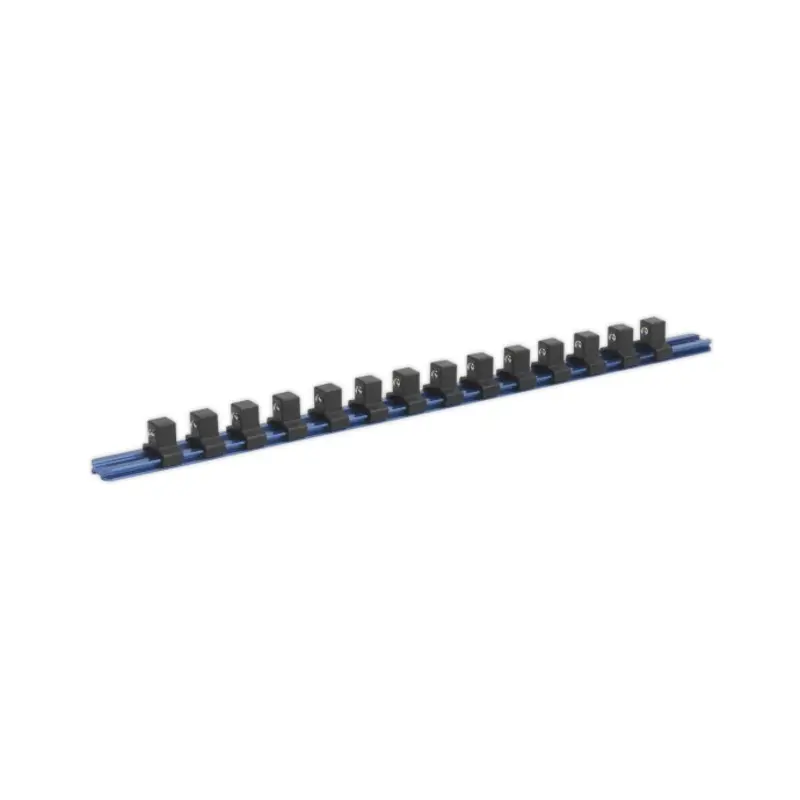 Sealey Socket Retaining Rail with 14 Clips Aluminium 1/2"Sq Drive