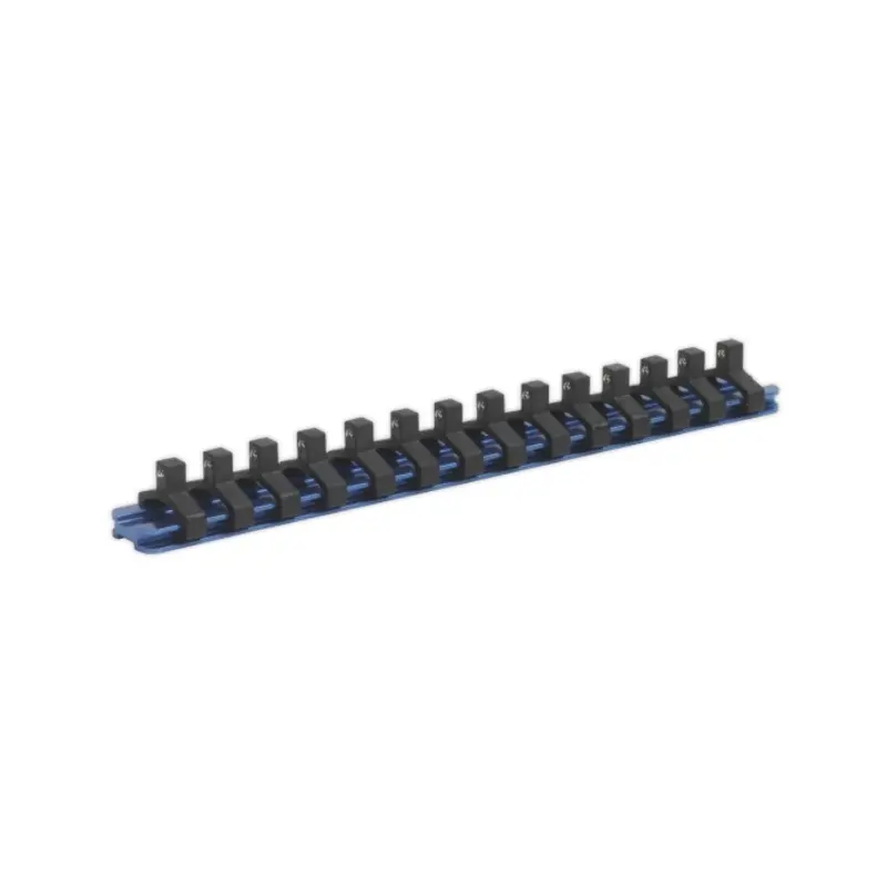 Sealey Socket Retaining Rail with 14 Clips Aluminium 1/4"Sq Drive