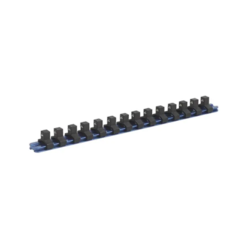 Sealey Socket Retaining Rail with 14 Clips Aluminium 3/8"Sq Drive
