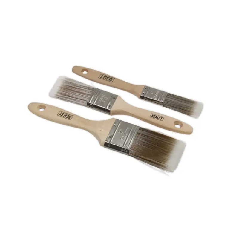 Sealey Wooden Handle Paint Brush Set 3pc
