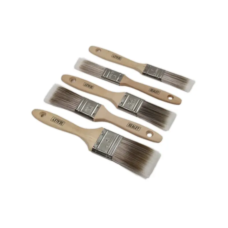 Sealey Wooden Handle Paint Brush Set 5pc