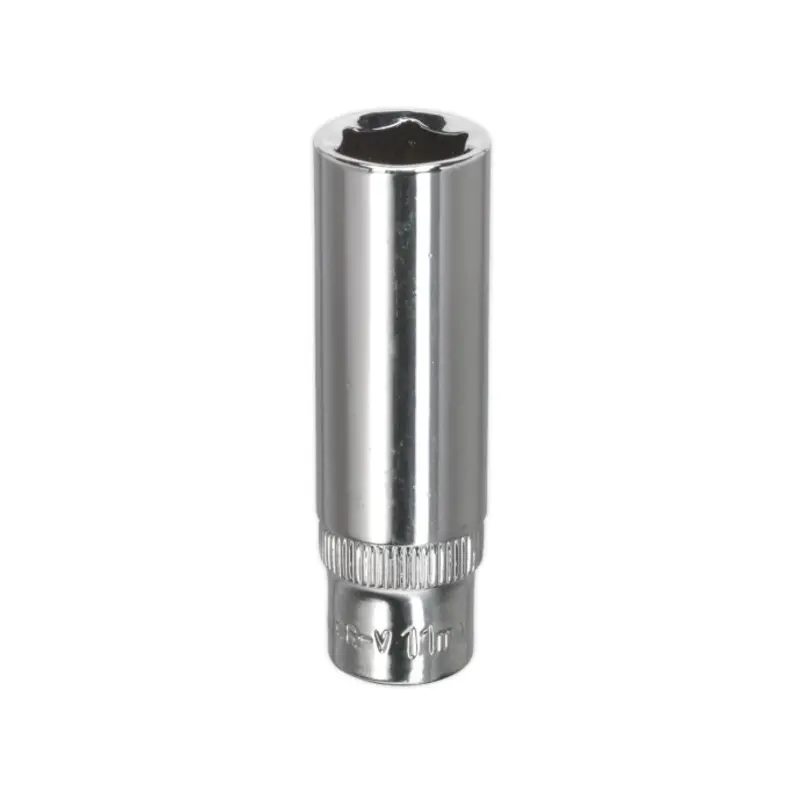 Sealey WallDrive Socket 11mm Deep 1/4"Sq Drive Fully Polished