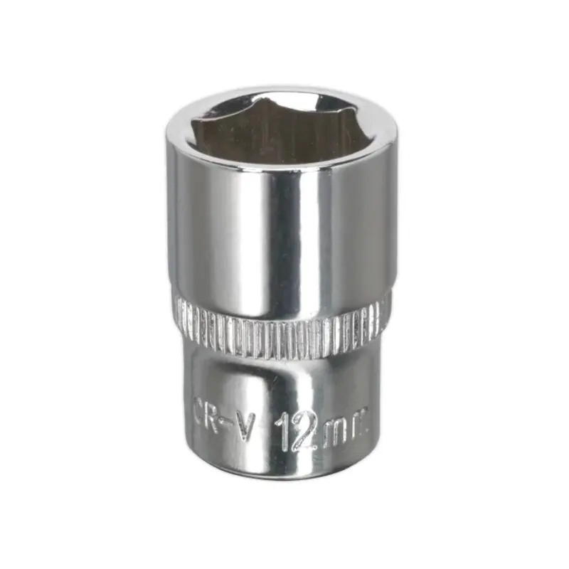 Sealey WallDrive Socket 12mm 1/4"Sq Drive Fully Polished