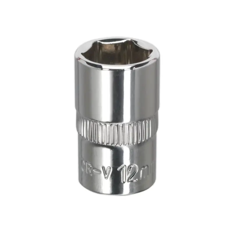 Sealey WallDrive Socket 12mm 3/8"Sq Drive Fully Polished