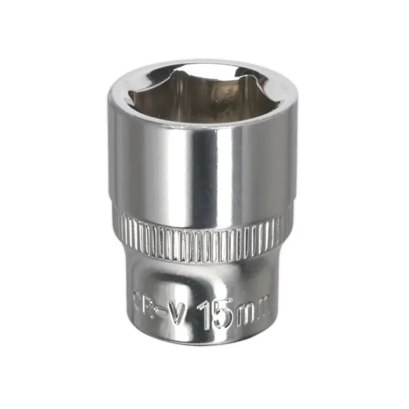 Sealey WallDrive Socket 15mm 3/8"Sq Drive Fully Polished