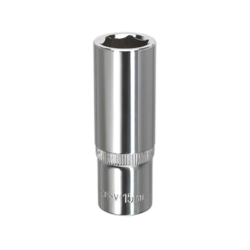 Sealey WallDrive Socket 15mm Deep 3/8"Sq Drive Fully Polished