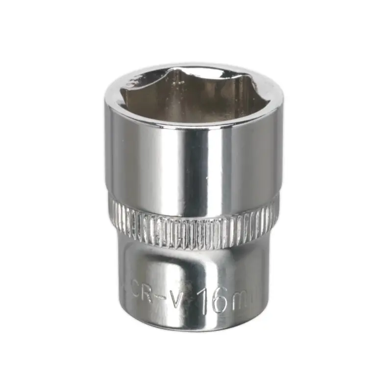 Sealey WallDrive Socket 16mm 3/8"Sq Drive Fully Polished