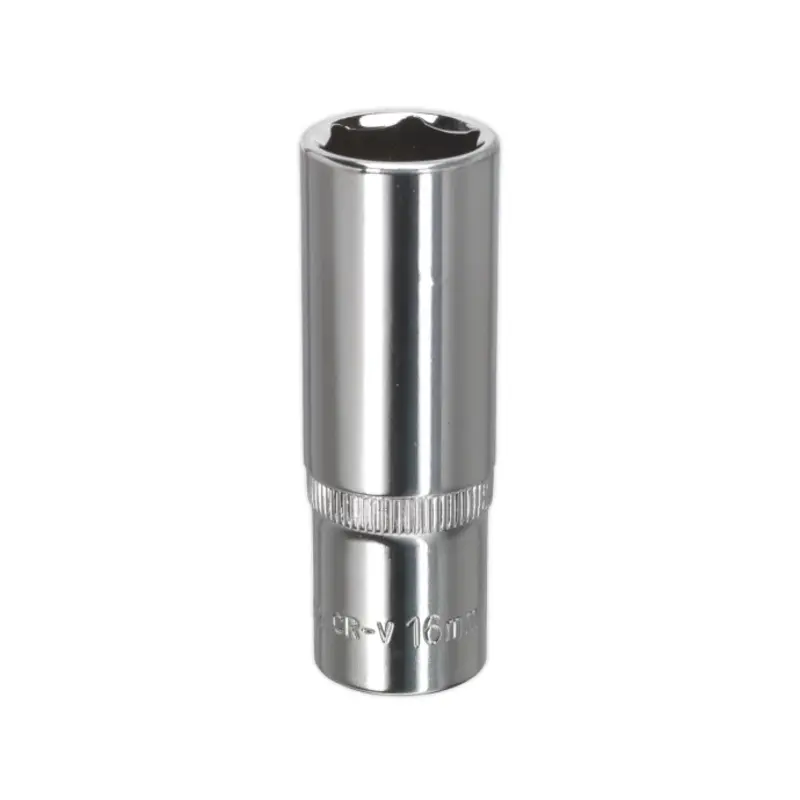 Sealey WallDrive Socket 16mm Deep 3/8"Sq Drive Fully Polished