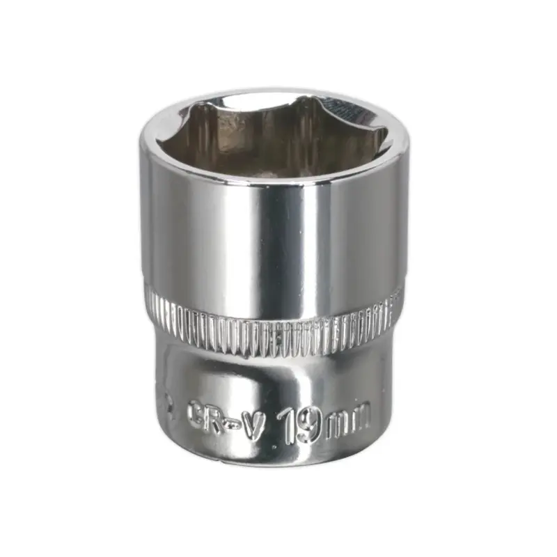 Sealey WallDrive Socket 19mm 3/8"Sq Drive Fully Polished