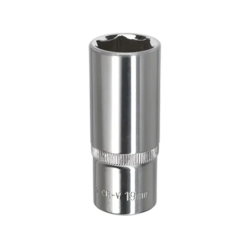 Sealey WallDrive Socket 19mm Deep 3/8"Sq Drive Fully Polished
