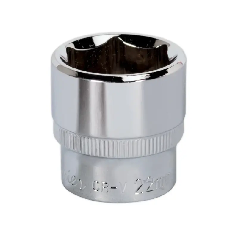 Sealey WallDrive Socket 22mm 3/8"Sq Drive Fully Polished
