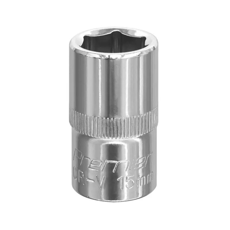 Sealey WallDrive Socket 15mm 1/2"Sq Drive Fully Polished
