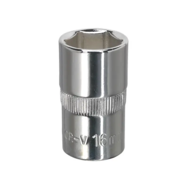 Sealey WallDrive Socket 16mm 1/2"Sq Drive Fully Polished