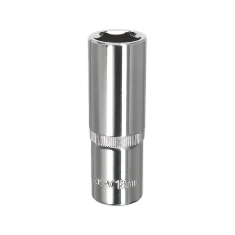 Sealey WallDrive Socket 18mm Deep 1/2"Sq Drive Fully Polished