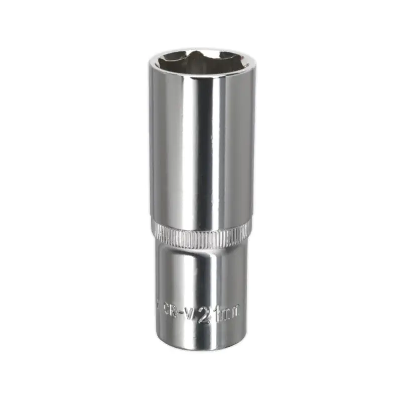 Sealey WallDrive Socket 21mm Deep 1/2"Sq Drive Fully Polished