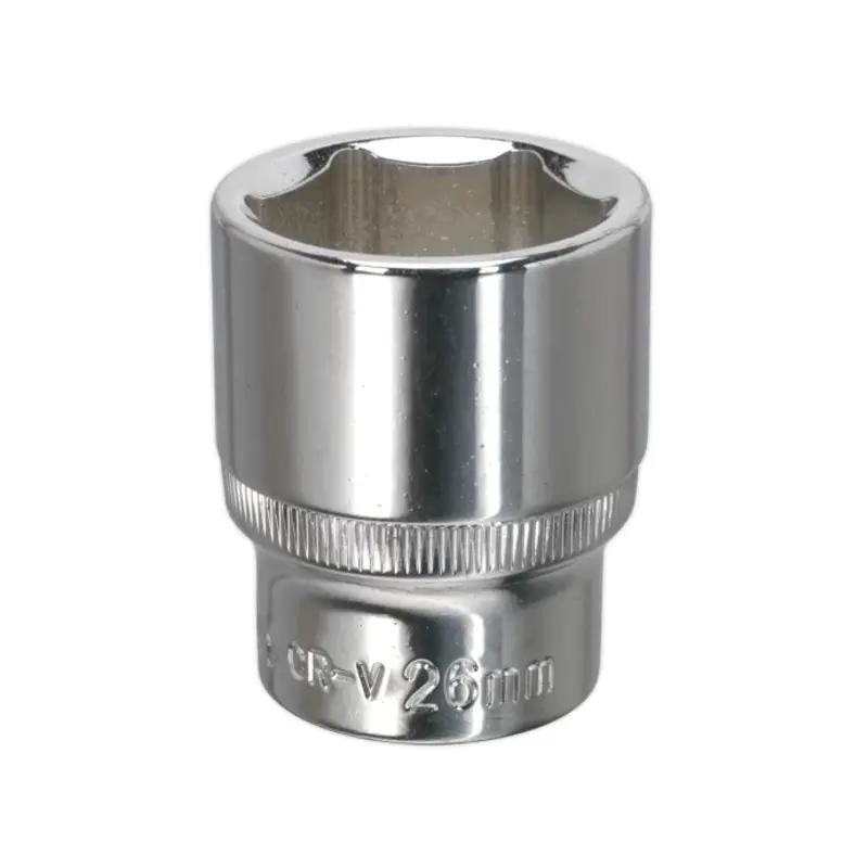 Sealey WallDrive Socket 26mm 1/2"Sq Drive Fully Polished