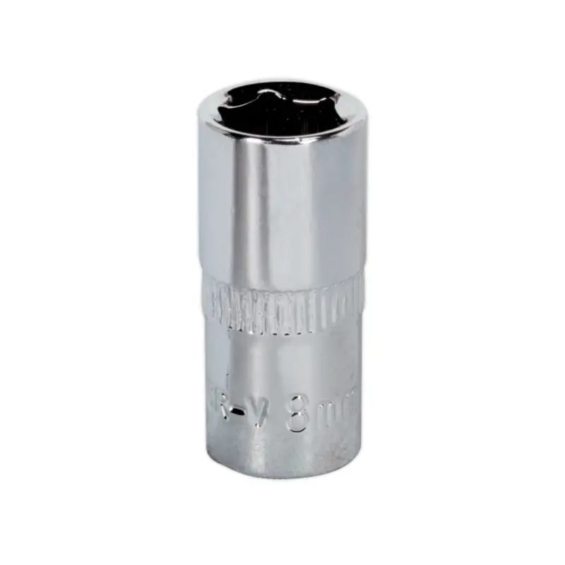 Sealey WallDrive Socket 8mm 1/4"Sq Drive Fully Polished
