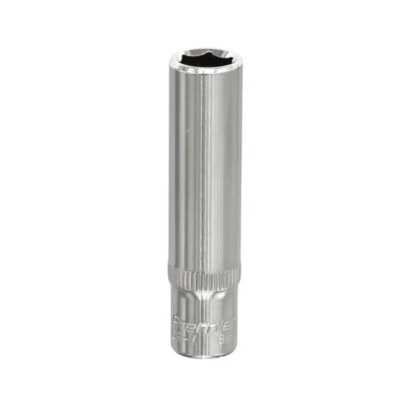Sealey WallDrive Socket 8mm Deep 1/4"Sq Drive Fully Polished