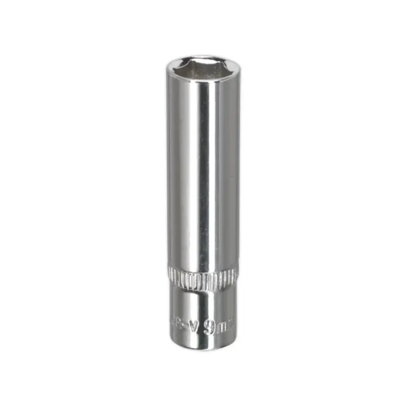 Sealey WallDrive Socket 9mm Deep 1/4"Sq Drive Fully Polished