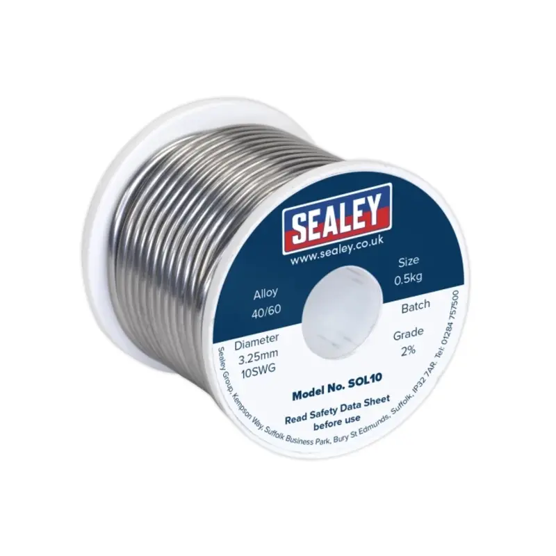 Sealey Solder Wire Quick Flow 3.25mm/10SWG 40/60 0.5kg Reel