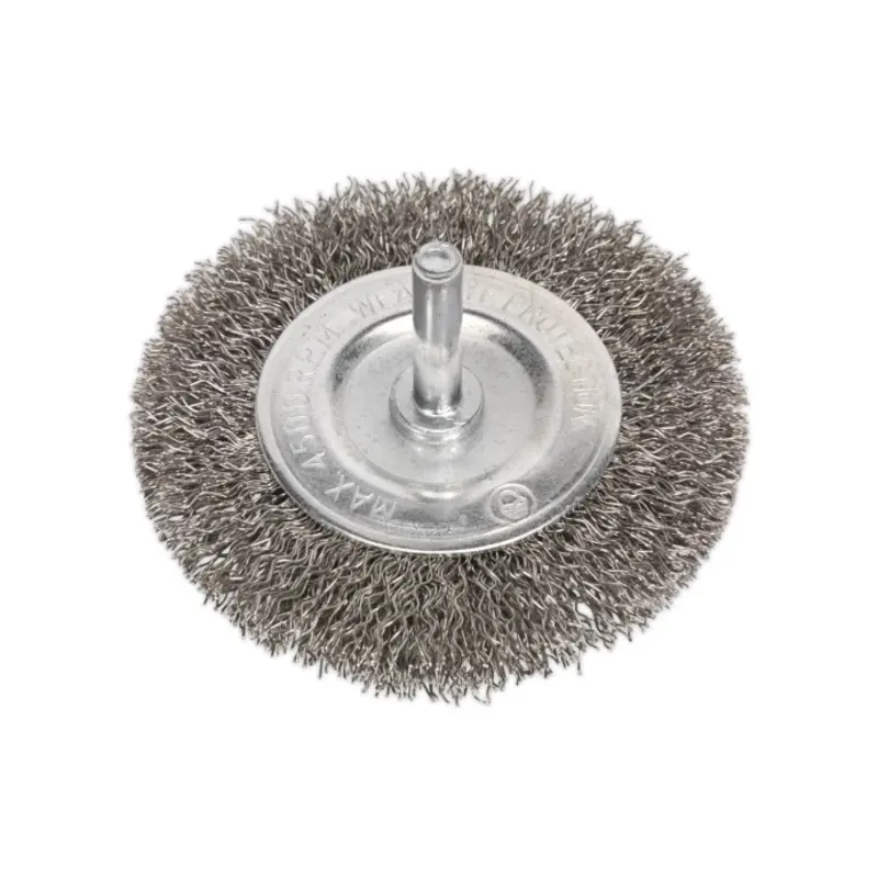 Sealey Crimped Flat Wire Brush Stainless Steel 75mm with 6mm Shaft