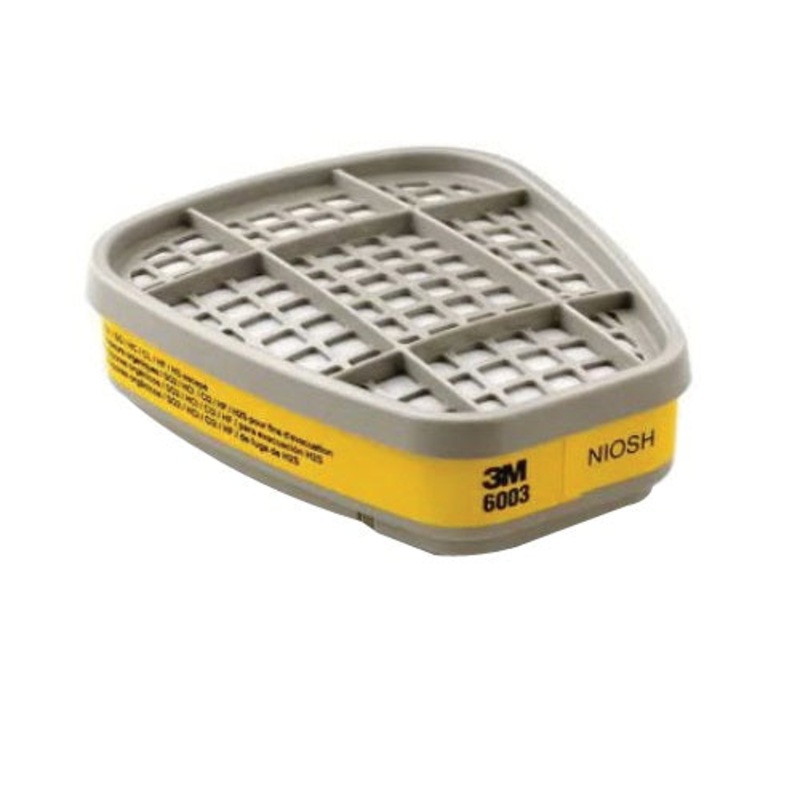 3M 6003 Organic Vapor and Acid Gas Cartridge, Bayonet, Yellow