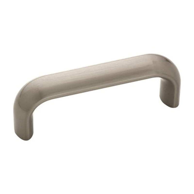 Amerock BP53009G10 Cabinet Pull, 3-3/8 in L Handle, 1-3/16 in Projection, Zinc, Satin Nickel