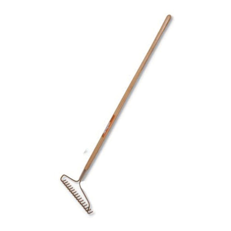 HISCO HIBR16T-W Bow Rake, 3 in W Blade, 16-3/4 in L Blade, 16-Tine, Steel Blade, 60 in L Handle, Ashwood Handle