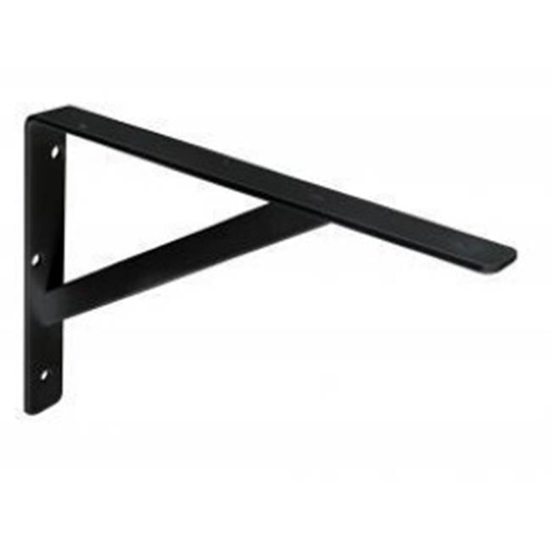 KV 208 Series 208 BLK 550 L-Bracket, 22 in L, 1-3/16 in W, 14.2 in H, Cold Rolled Steel, Black, Wall Mounting