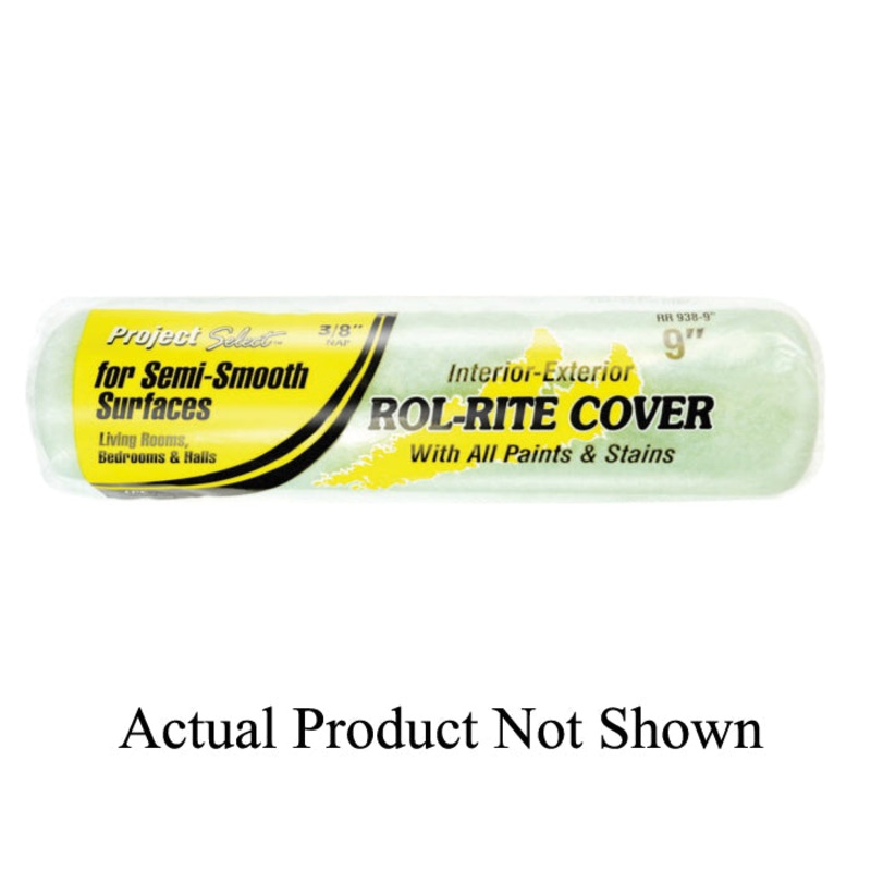 LINZER PROJECT SELECT RR925 RR9259 Project Select Paint Roller Cover, 1/4 in Thick Nap, Smooth Surface, Green